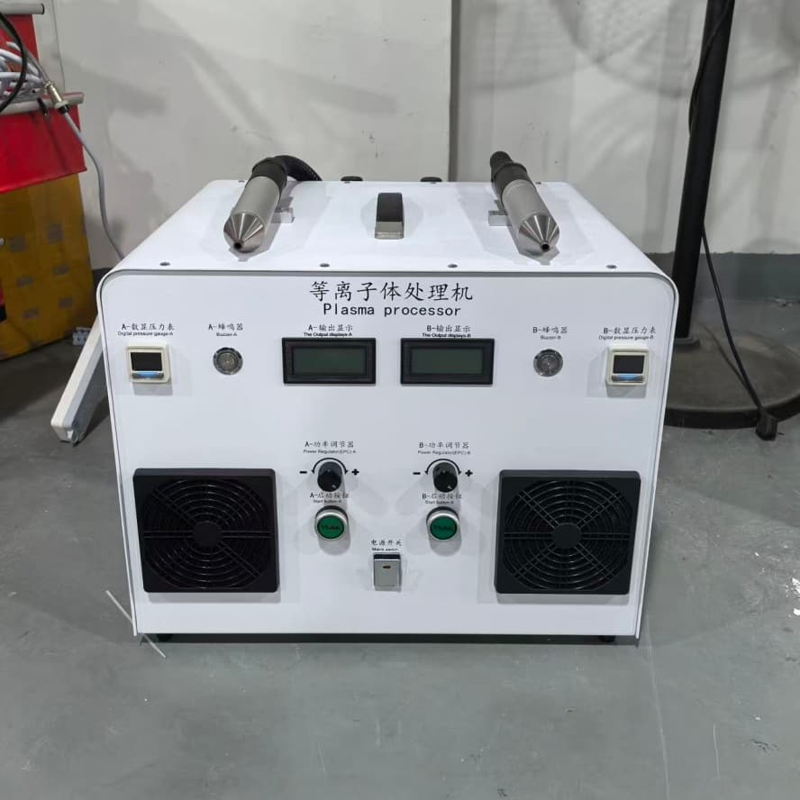 Laboratory Use One-Touch Start Plasma Surface Treatment RF Double Head Direct Injection Standard Machine for Swim Goggles