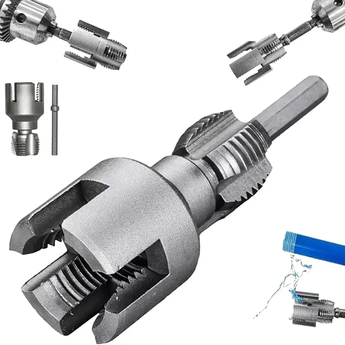 4 Points 6 Points PVC Pipe Threader Kit Internal External Thread Fast PPR Water Pipe Opener Tap Thread Waterpipe Tapping Tool