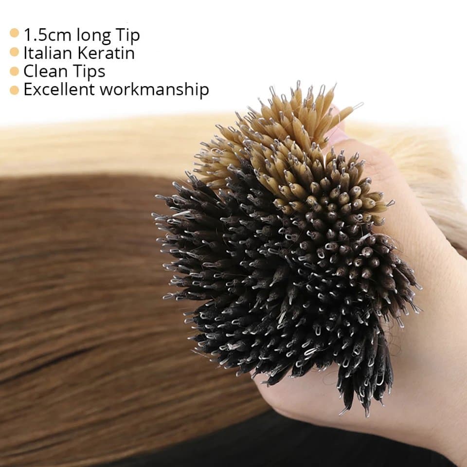 Natural Color Nano Ring 100% Russian Human Hair Extensions for Women Salon Highlight Nano Ring Hair of Customized Tailor-Made Packaging Factory Outlet
