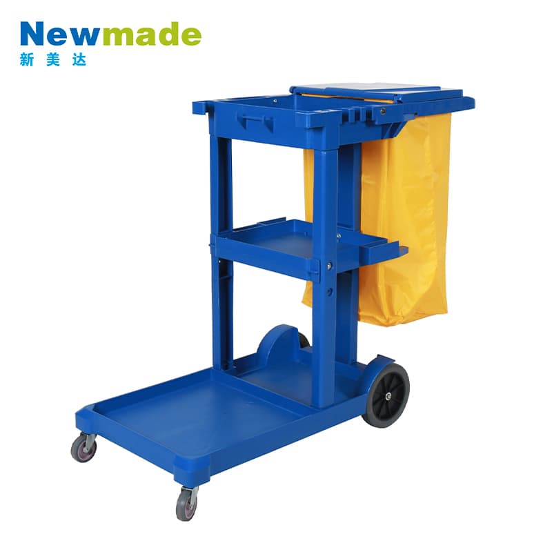 Janitor Cart with Cover PP Frame with Polyester Bag with Durable Caster H0302 Janitorial