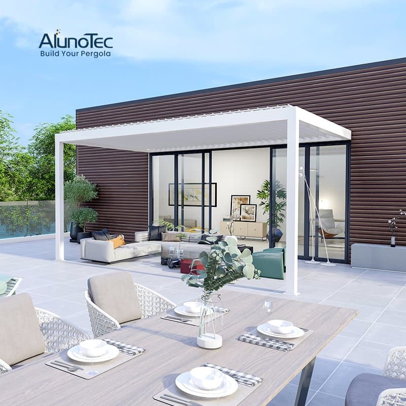 Customized Modern Sunshade Design House Patio Outdoor Living Electric Aluminum Gazebo Kits Motorized Pergola Canopy