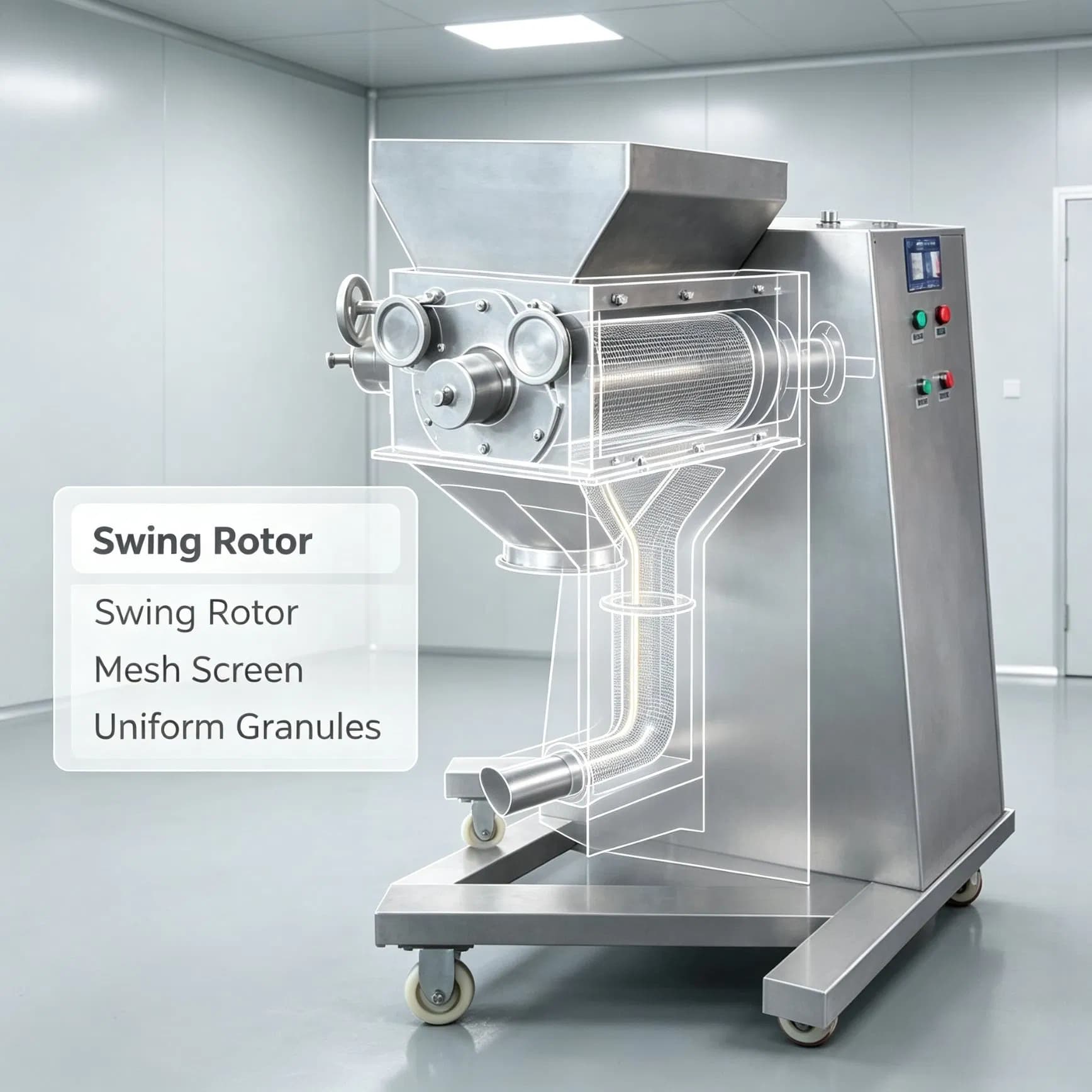 Yk Swing Granulator with Easy Detachable Sieve for Producing Different Particle Thickness in Batch Production