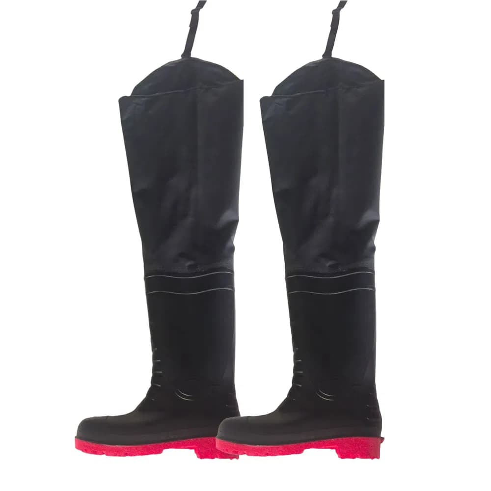 PVC Waterproof Protective Fishing Footwear Hunting Wading Boots Waist Waders with Steel Sole