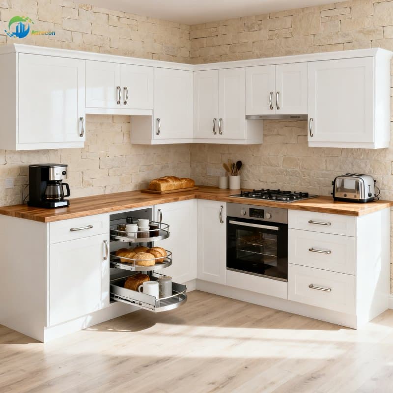 Kitchen Cabinet with Flat Edge Banding & Tight Seam Craftsmanship
