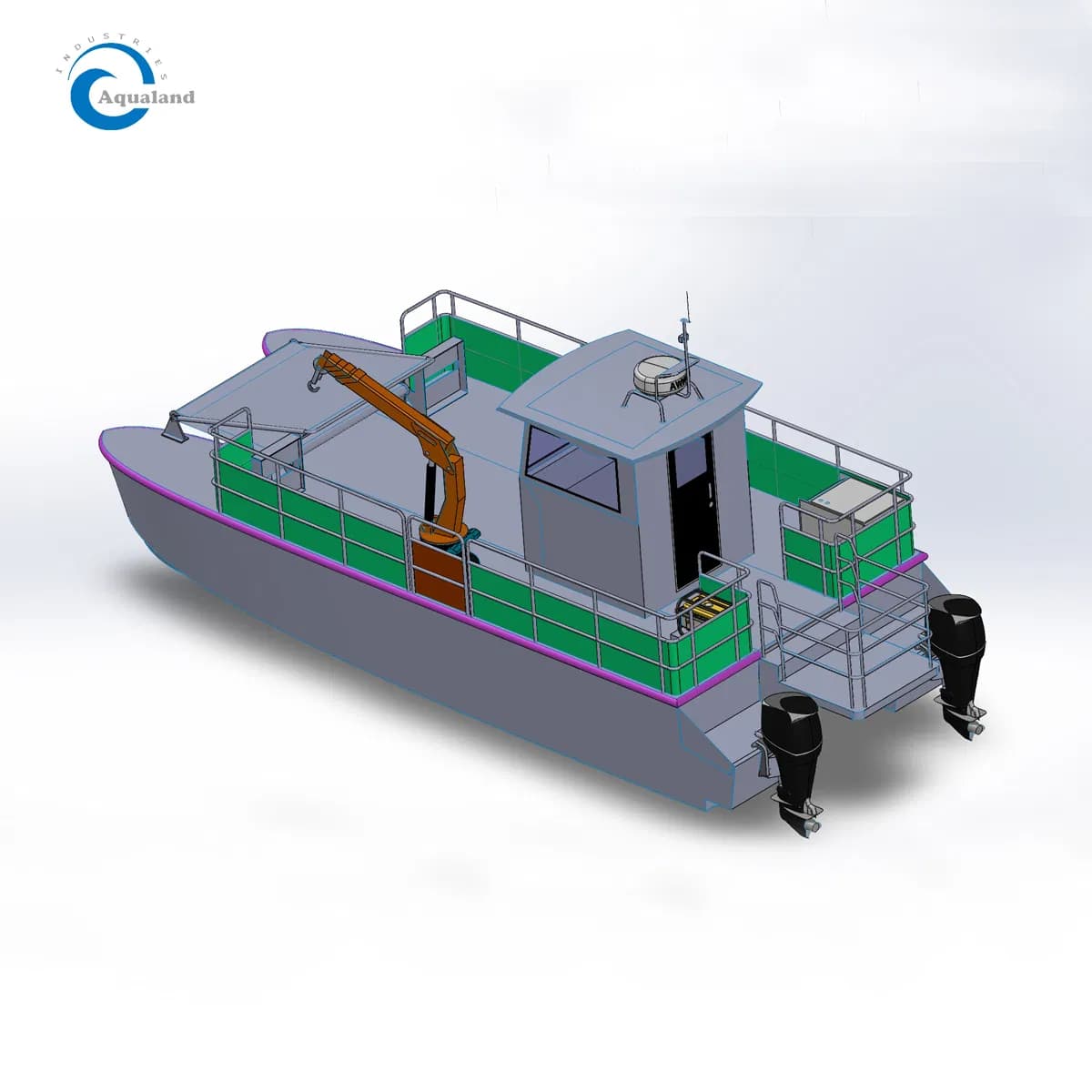 Aqualand 7m-16m Landing Craft/Passenger/Ferry/Cargo/Aluminum/Aluminum/Catamaran/Patrol/Pilot/House/Yacht/Work/Rib/Barge/Skimmer/Trash/Work PRO Boat