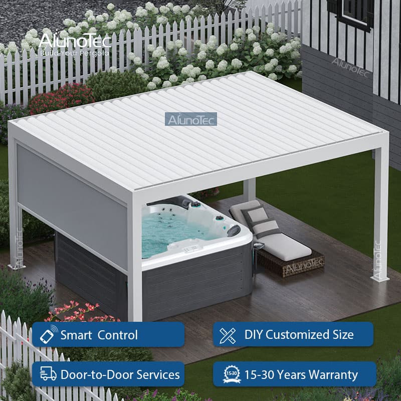 AlunoTec Customized Outdoor Patio Roofing Options Waterproof Garden Pergola SPA Backyard Covered Gazebo for Garden