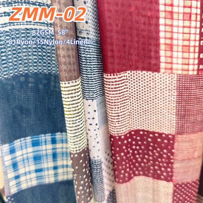 Changxu New Wholesale Summer Printed Garment Fabric Irregular Splicing Printed Fabric Rayon Viscose Linen Fabric OEM&ODM