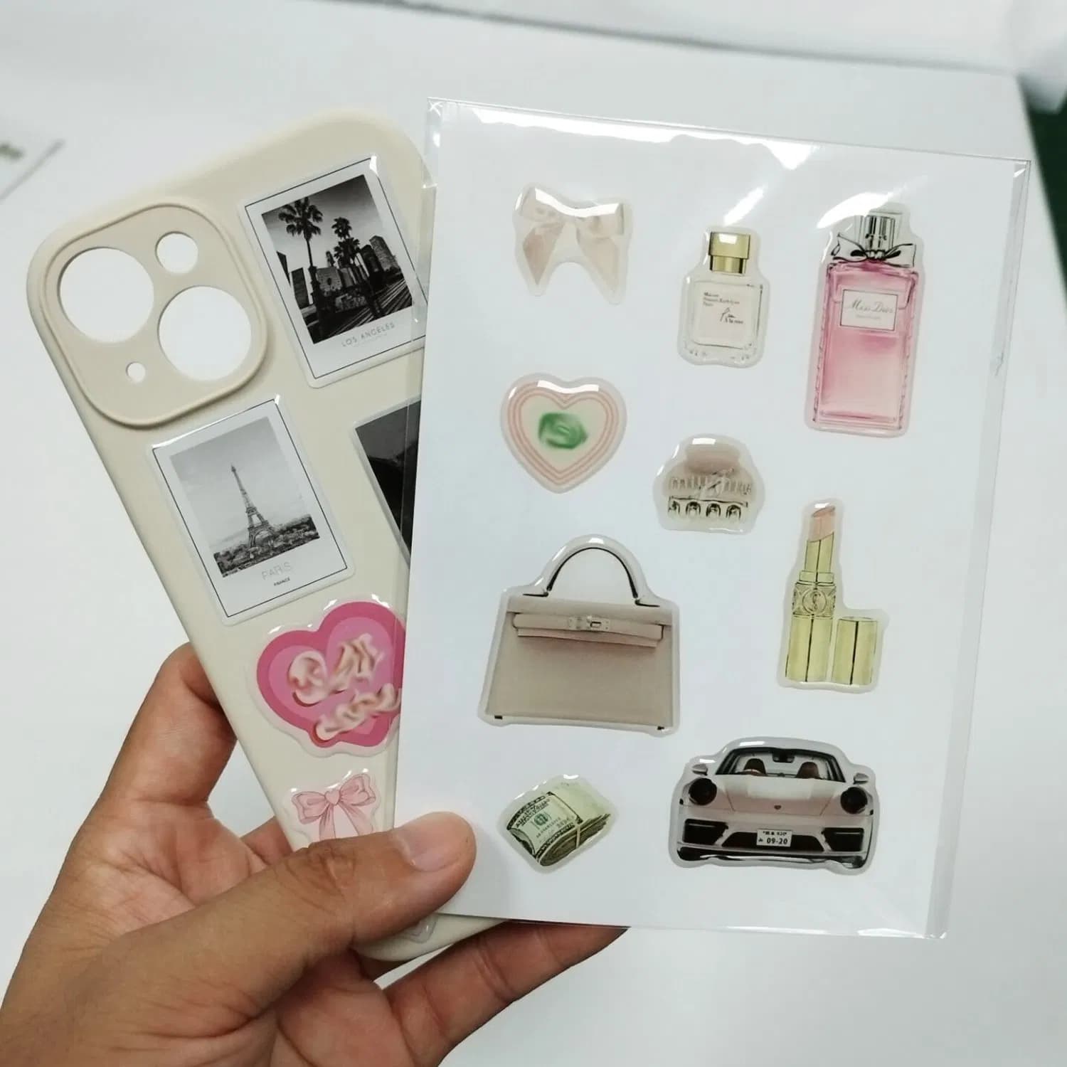 Factory Customization A5 A6 Die Cut 3D Epoxy Resin Stickers Waterproof Non Overflowing 3D Touch Dome Phone Case Sticker