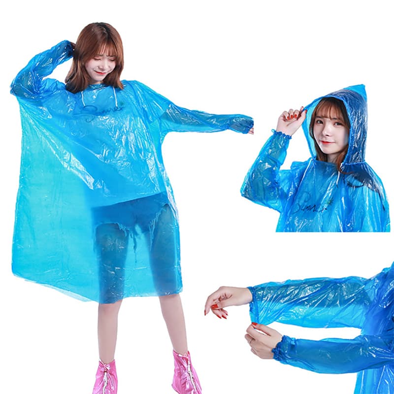 Disposable Transparent Clear Waterproof Long EVA Rain Coat Raincoat Emergency Transparent Raincoats Waterproof Rain Poncho for Safety Outdoor