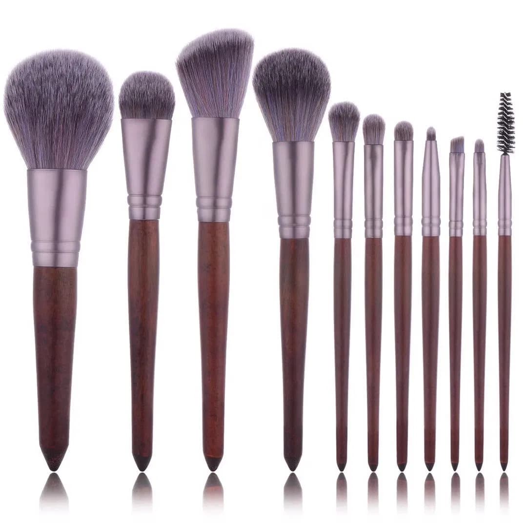 11PCS Sandalwood color Cosmetic Make Up Brush Set High Quality Makeup Brushes Set