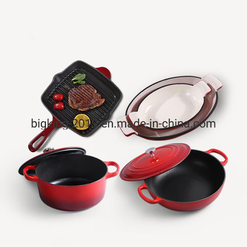 Factory Price Cookware Set Type Enamel 4 PCS Cast Iron Middle East Cookware Set