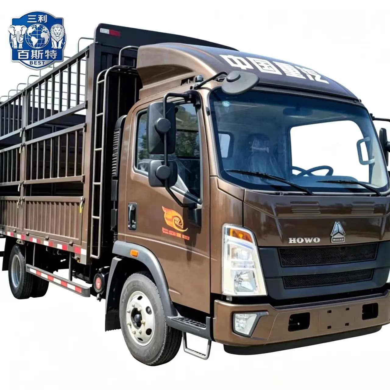 Refurbished Sinotruk HOWO 4×2 4.2m High Stake Fence Truck 3-5tons for Freight Transport