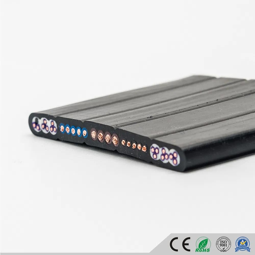 H03rn-F H05rn-F H07rn-F 3X1.5 3X2.5 3X3.5mm2 High Flexible Flat Rubber Submersible Pump Cable Pure Copper Core Waterproof Cable