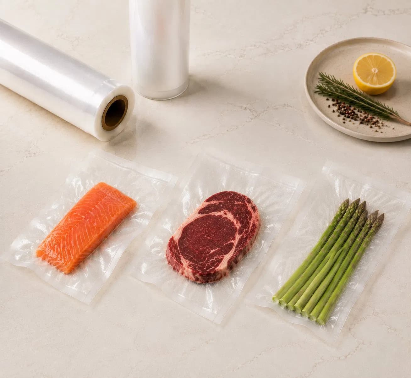 BPA Free Embossed Vacuum Sealer Bags Rolls for Sous Vide Cooking