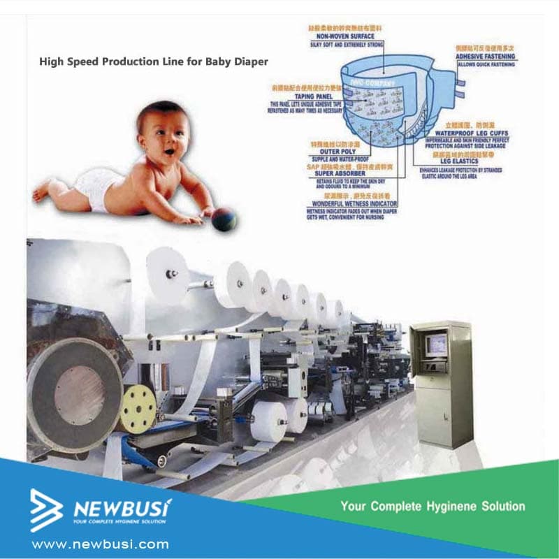 T Shape Automatic Baby Diaper Making Machine