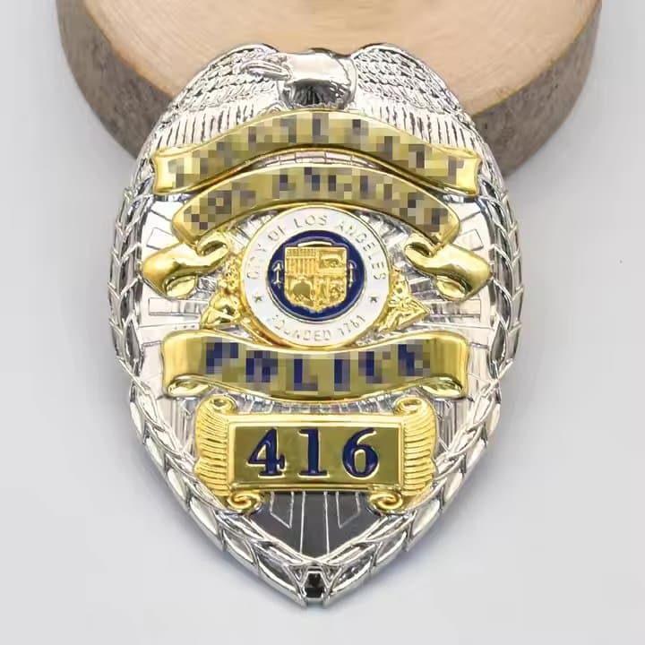 Premium Brass 3D Enamel Detective Security Logo Name Badge