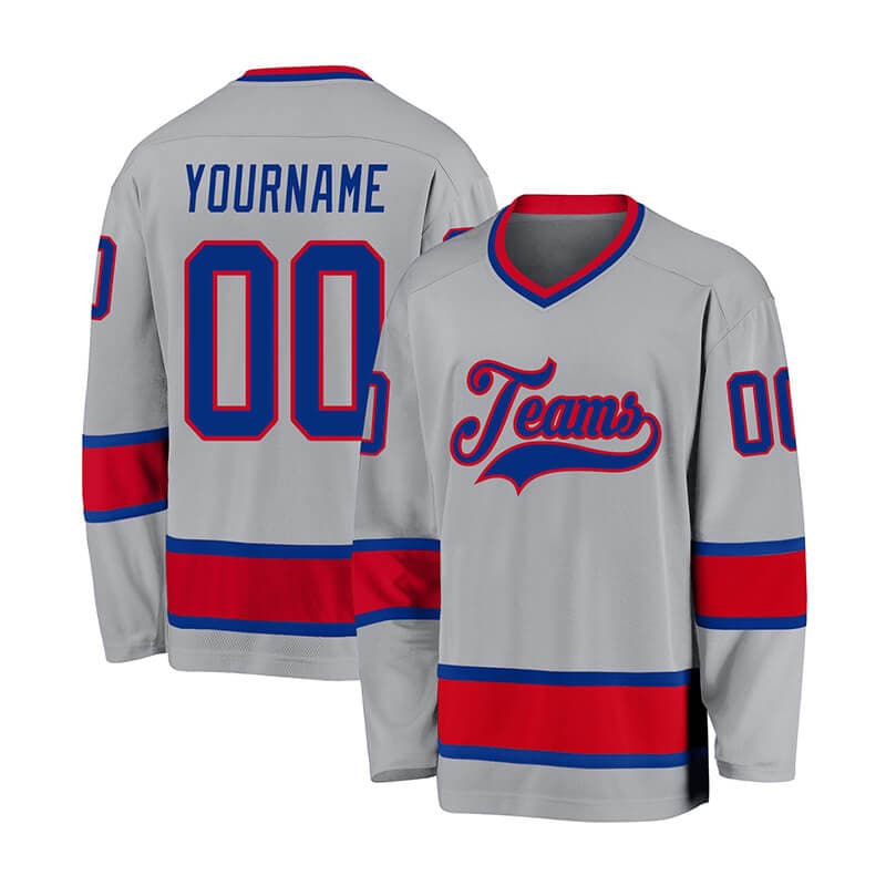 High Quality Vintage Mesh Polyester Embroidered Long Sleeve Sports Wear Men Ice Hockey Jersey