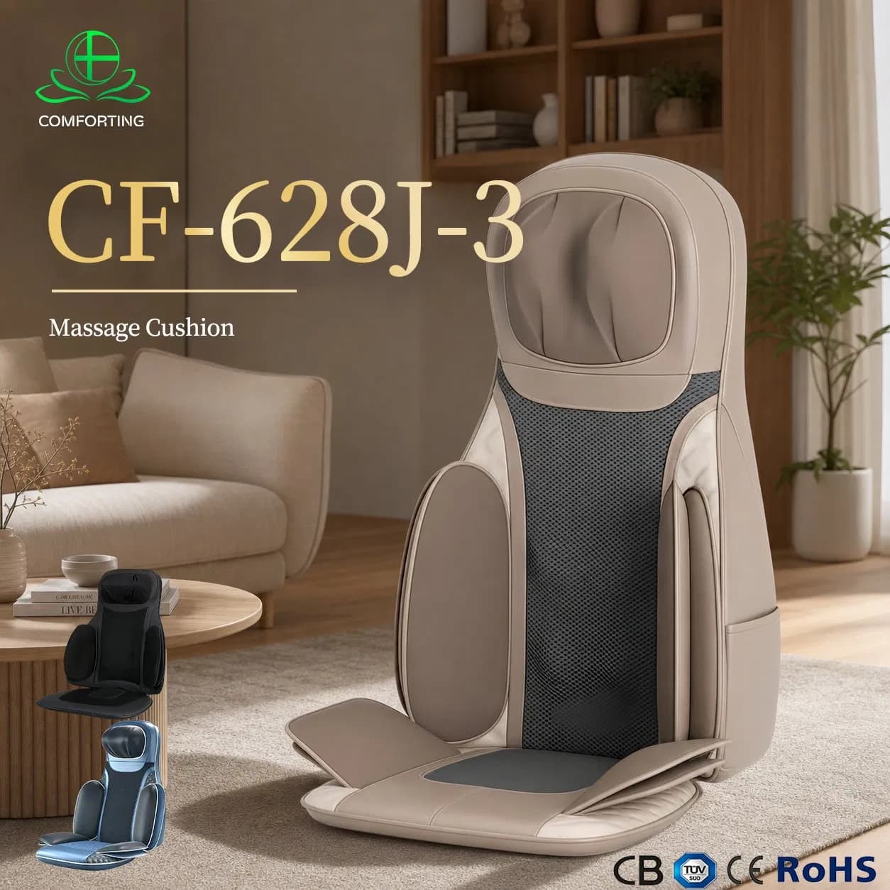 Full Body Massager Cushion Chair Airbag Vibration Kneading Hot Foldable Waist Cushion