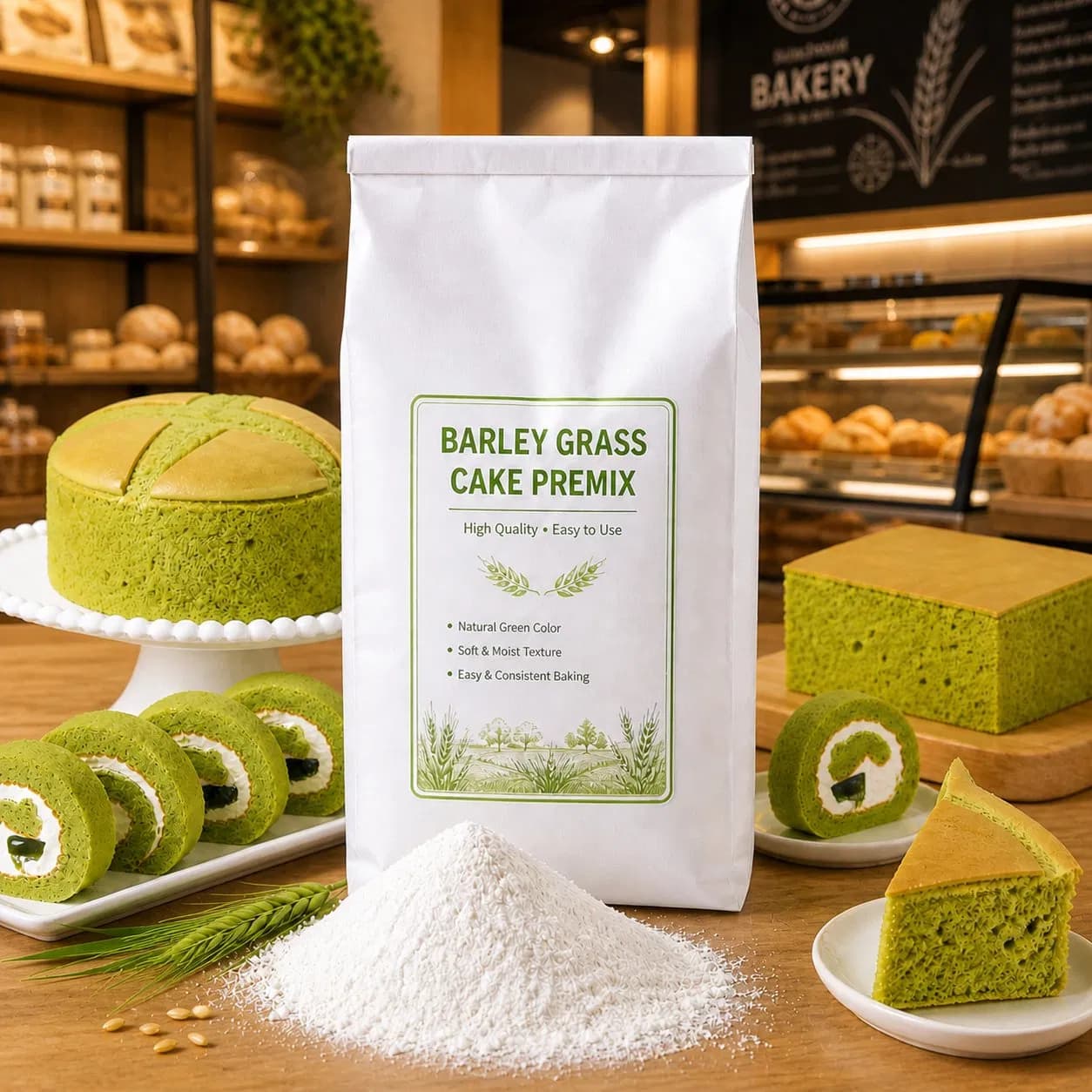 Barley Grass Cake Premix Cake Mix Raw Material Semi-Finished Product