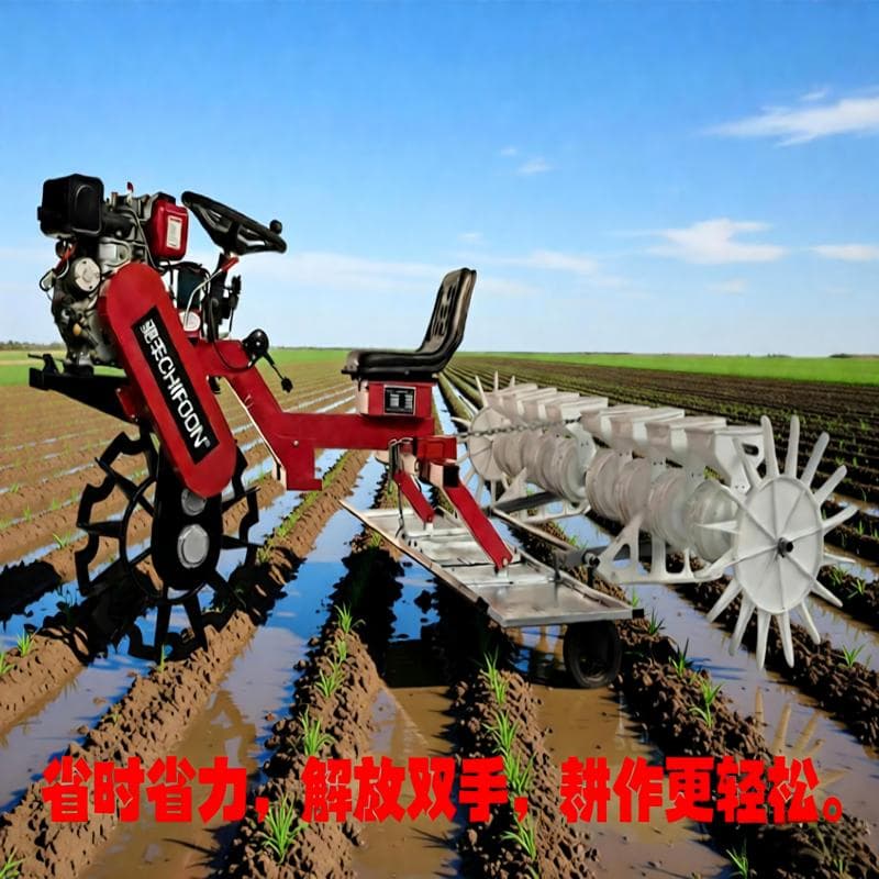 Paddy Ditching Machine with Leveling Board and Seed Sower