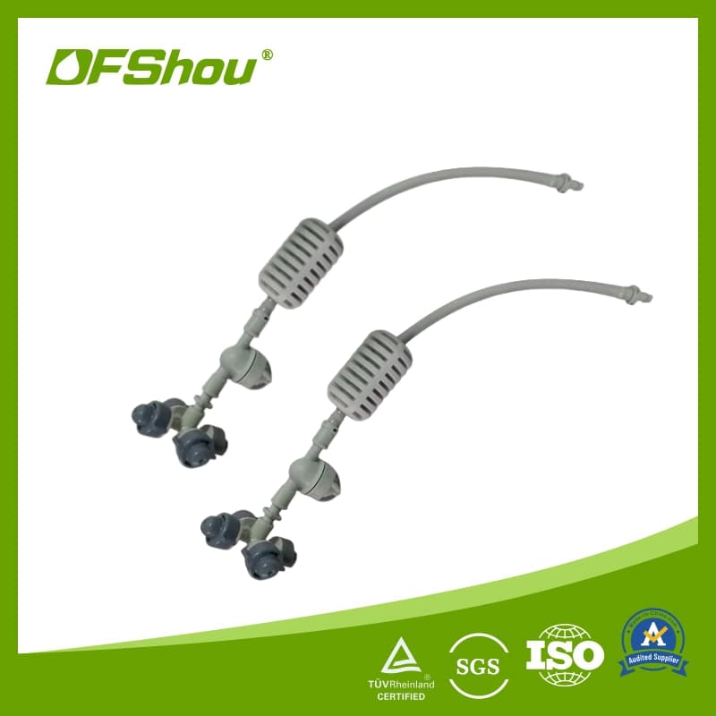Greenhouse Irrigation Atomizing Misting System Micro Sprinkler Four Outlet Mist Atomizing Micro Nozzle Fogger Spray