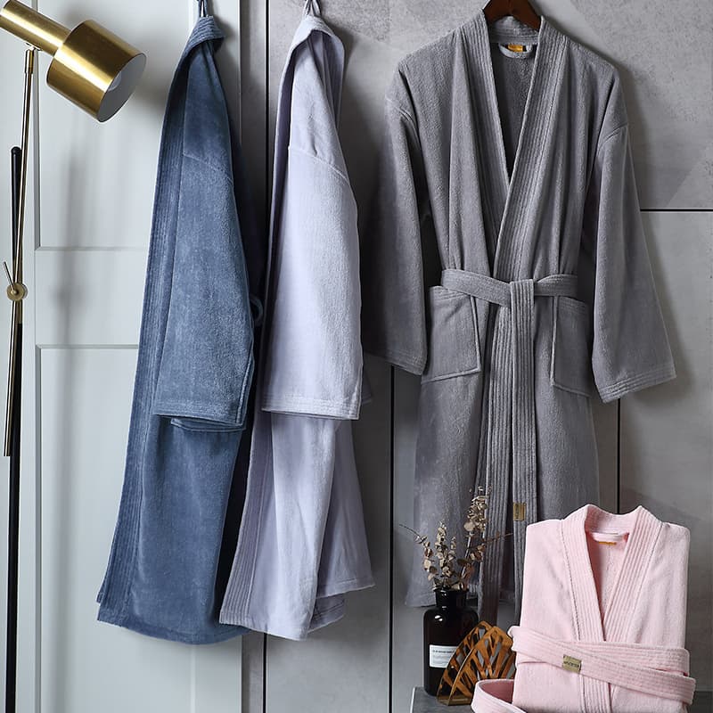 Hotel SPA 100% Cotton Terry Cloth Robes Natural Eco-Friendly Combed Cotton Toweling Bath Robes
