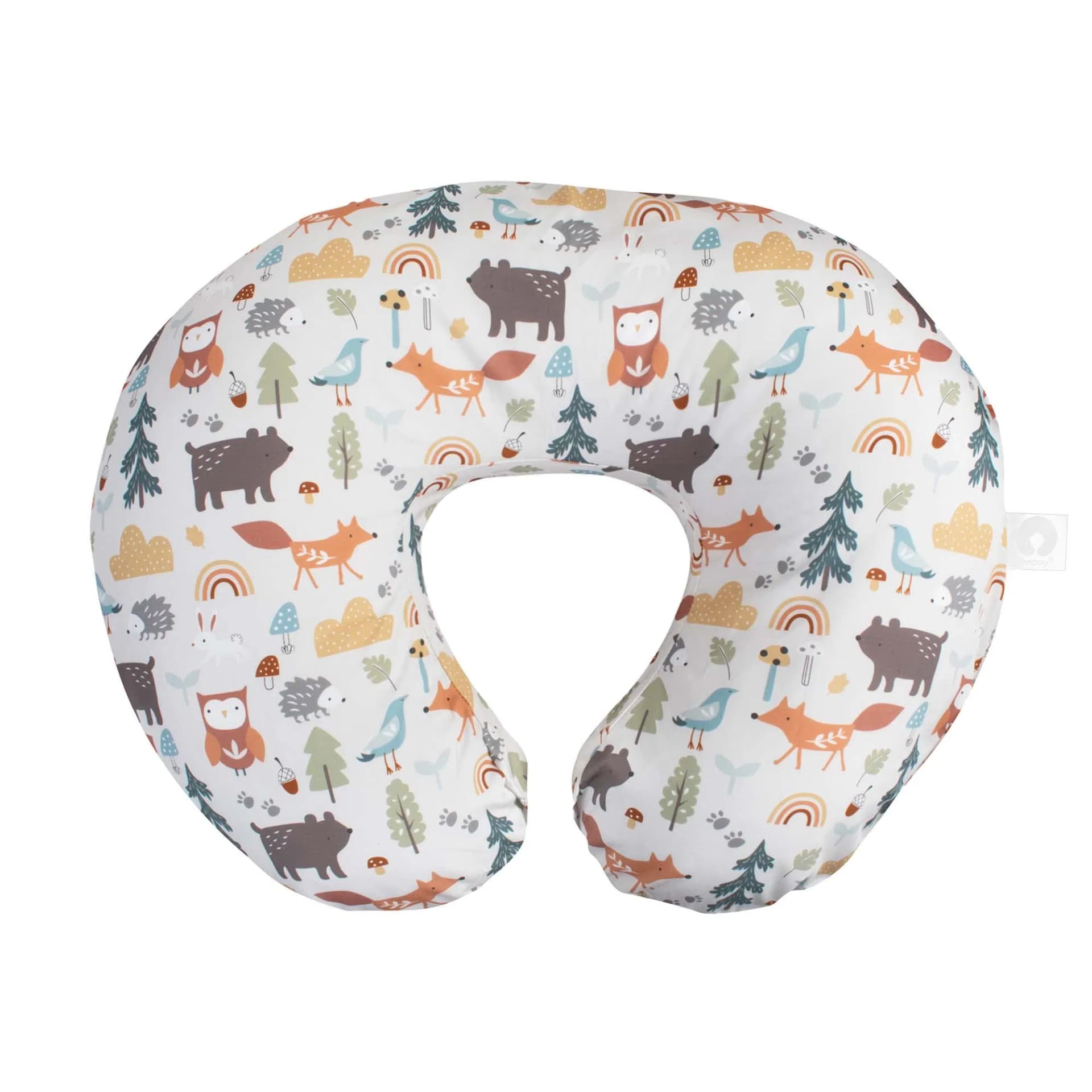 Nursing Pillow Original Support, Neutral Jungle Colors, Ergonomic Nursing Essentials for Bottle and Breastfeeding, Firm Fiber Fill, with Removable Nursing