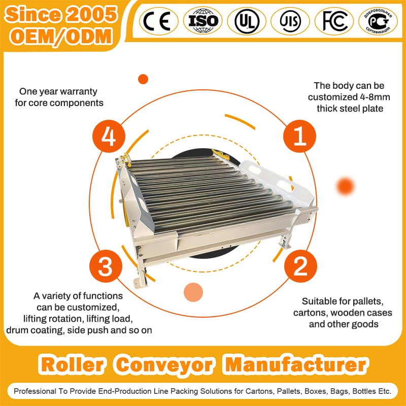 High Quality Warehouse Gravity Skate Wheel Flexible Unloading Powered Roller Conveyor for Building Materials/Chemical Industry