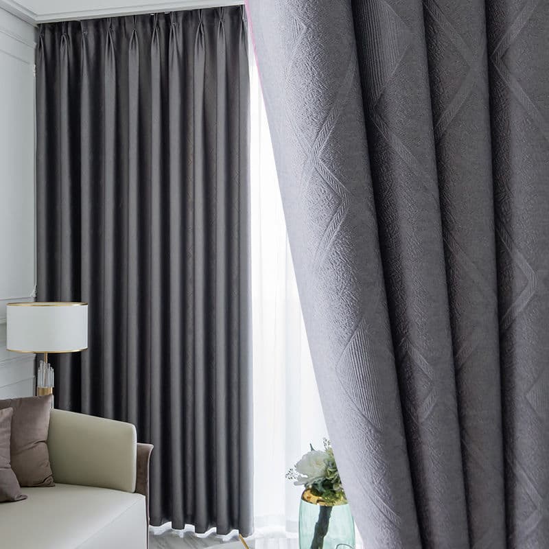 New Electric Engraving Embossing Simple Modern Shading Finished Curtain