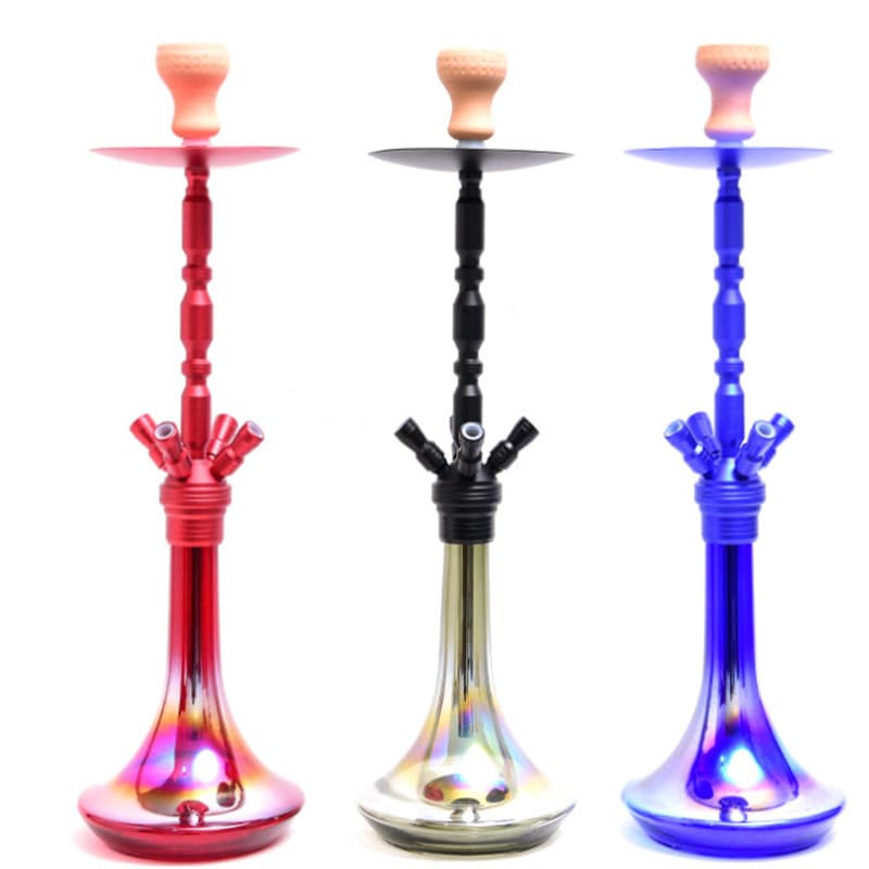 2020 Factory Supply Fire Pattern Black Spiral Bottle Acrylicb Shisha Pipes Glass Chicha Shisha