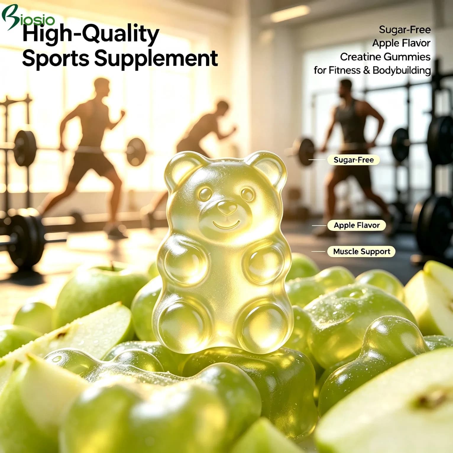 High-Quality Sports Supplement Sugar-Free Fruity Creatine Gummy Candy for Fitness & Bodybuilding
