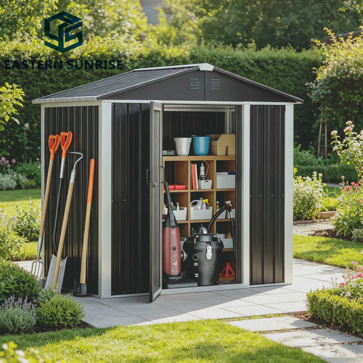 Metal Garage Storage Shed Steel Structure Tool Shed for Garden