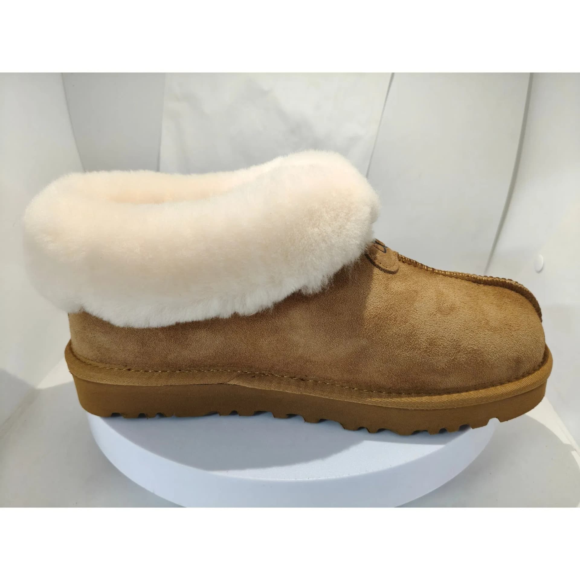 Lady Classic Winter Real Cow Leather Faux Sheepskin Fur Snow Boot