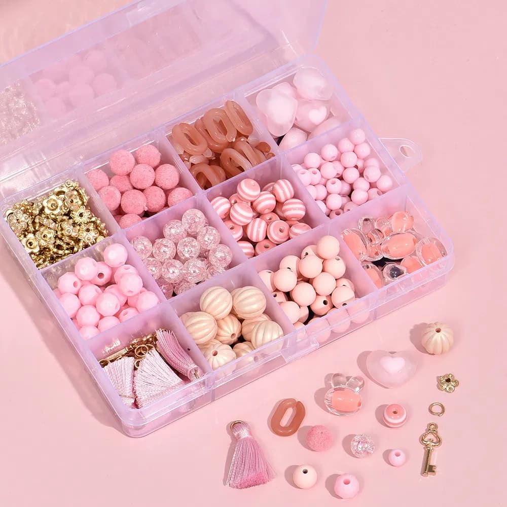 12 Panel DIY Accessories Set Beads Rabbit Head DIY Bracelet Material Box