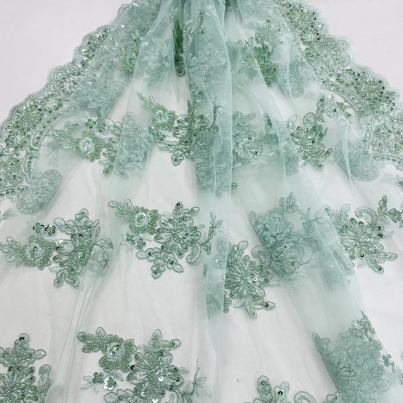 Premium Floral Lace Embroidery for Elegant Wedding Dresses