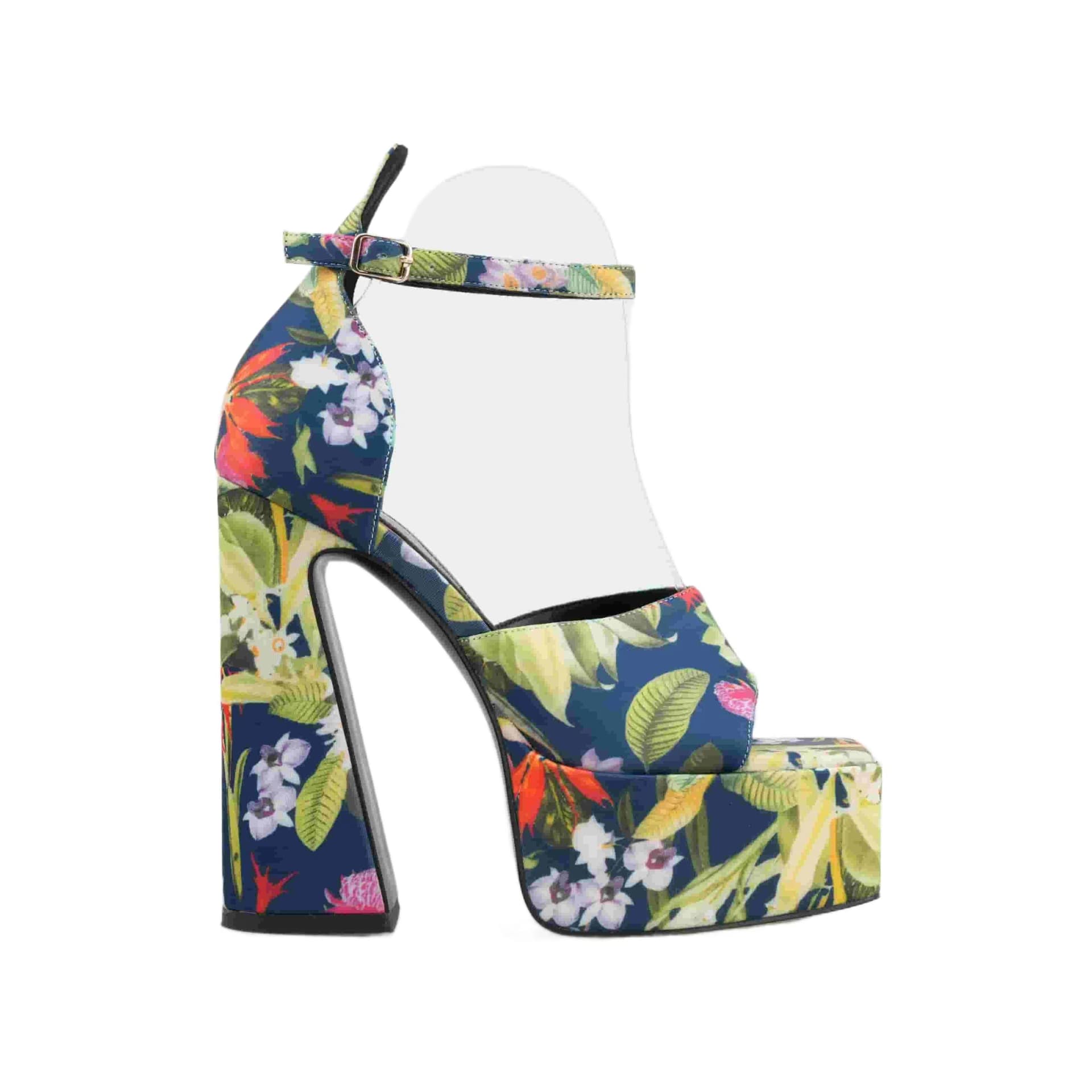Women's Floral Design Platform High Heel Street Evening Party Lady Sandals