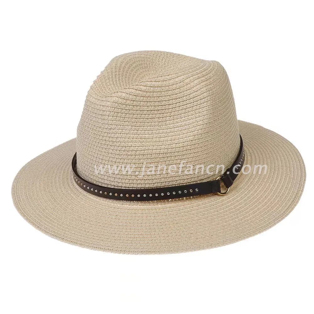 Custom Women Summer Wide Brim Sunshade Sunblock Beach Holiday Paper Straw Hat