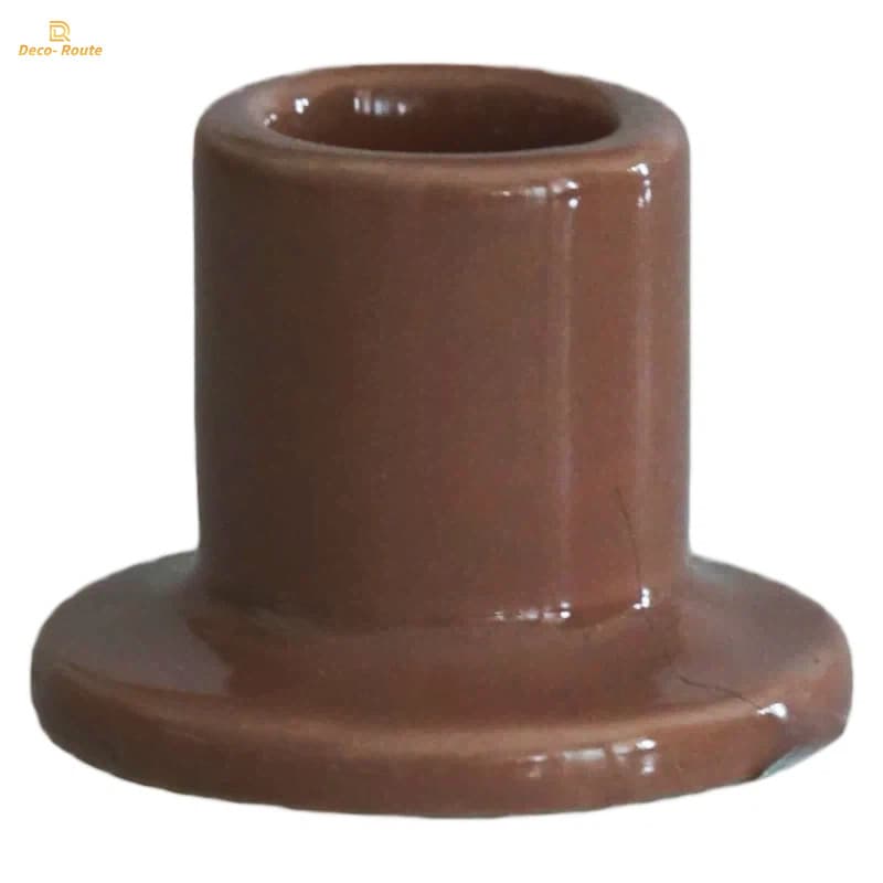 Frosted White Ceramic Candlestick with Subtle Glow for SPA Candle Holders