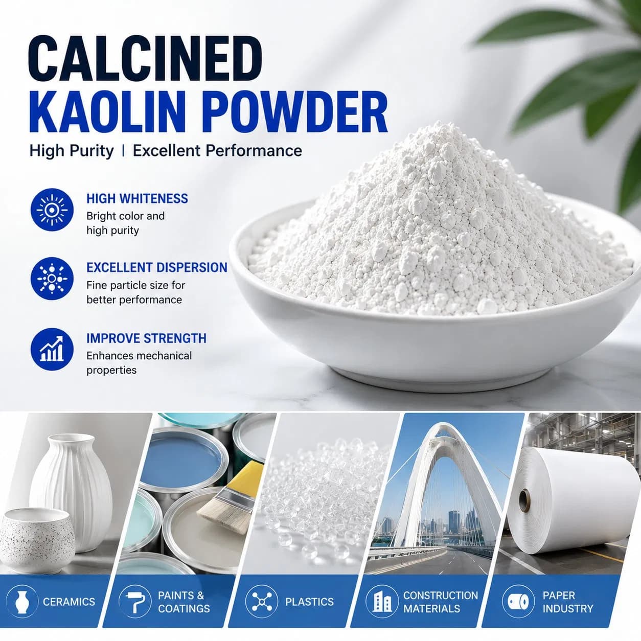 Calcination of High-White Clay - Calcination of Kaolin Is Used as a Substitute for Titanium Dioxide in Paints, Offering High Cost-Effectiveness.