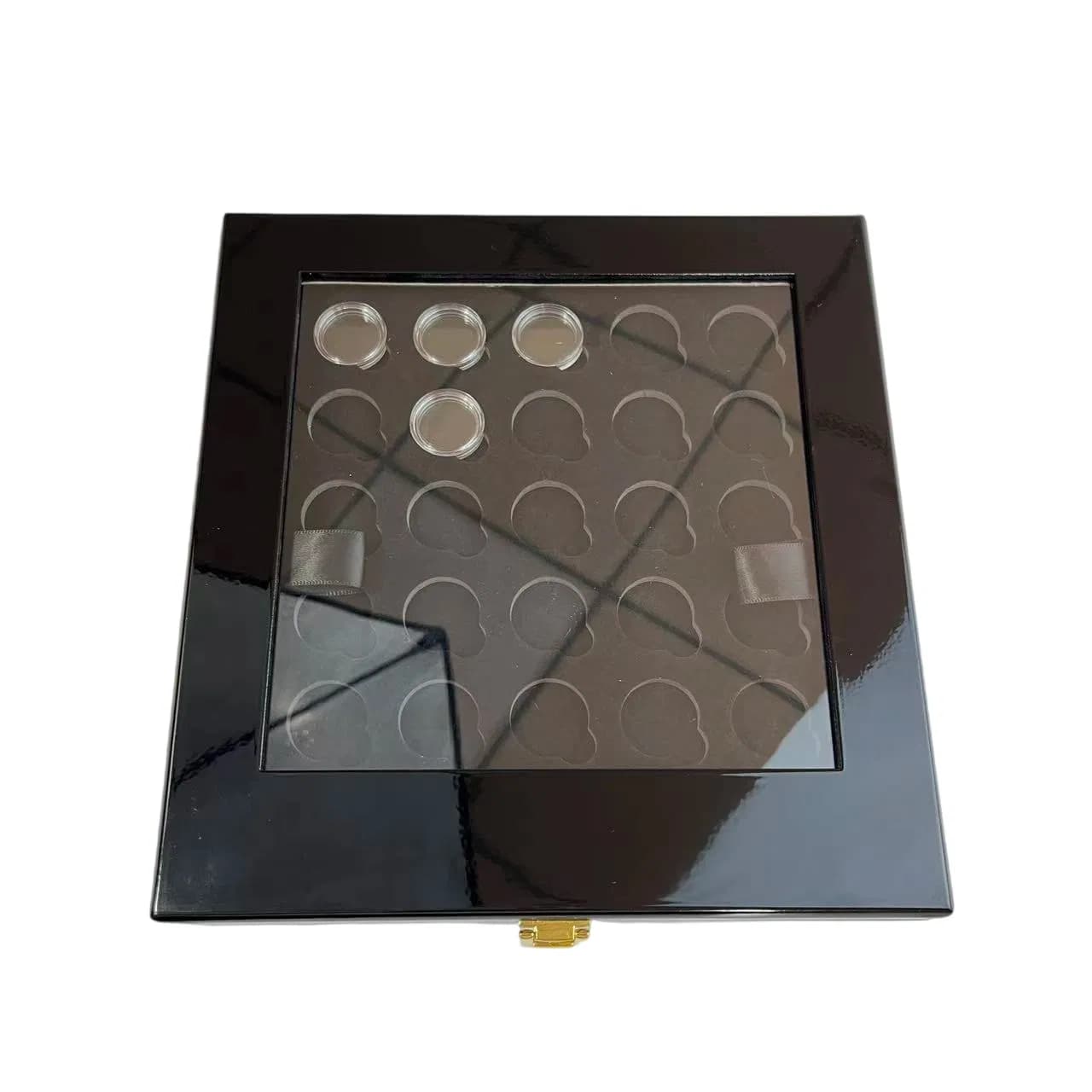 Luxury Custom Black Wooden Gift Box with Skylight Wooden Box