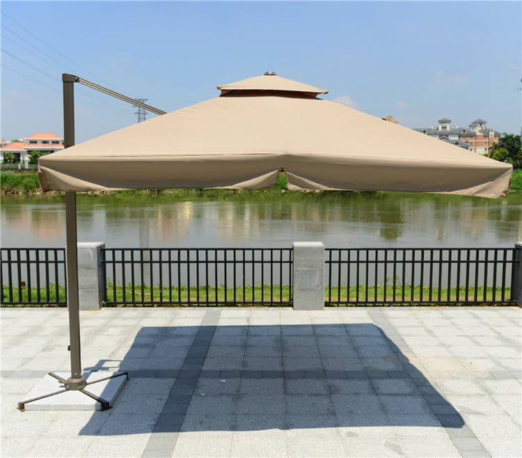 Outdoor Big Garden Parasol Waterproof Standing Side-Mount Cantilever Roman Umbrella 2.5m*2.5m/3m*3m