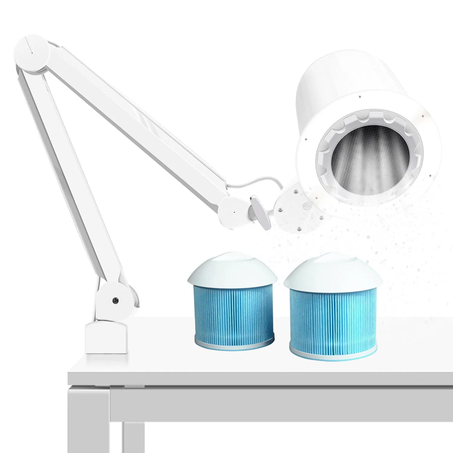 Professional Salon Overhead Manicure Extractor Reusable Filters Pedicure Vacuum Nail Dust Collector