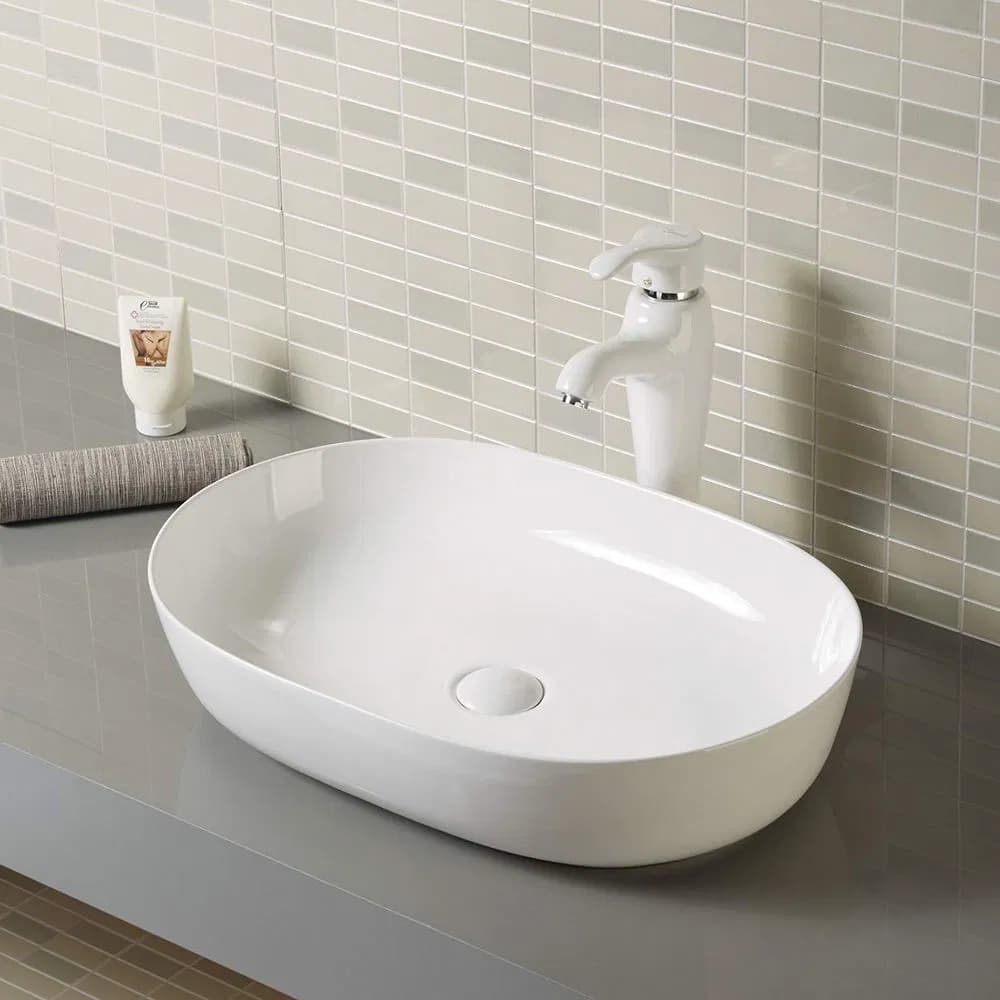 New Arrival White AAA Glazed Large Size Oval Shape Art Basin Lavatory Wash Basin