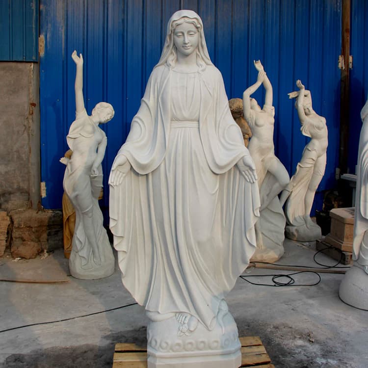 Religious Statues Hand Carved Marble Virgin Mary Statues for Sale