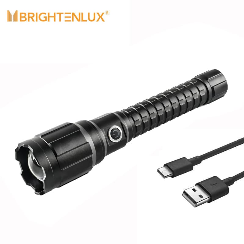 Brightenlux Tactical Torch USB COB LED 10000 Lumen High Power Rechargeable Flashlight with Power Bank