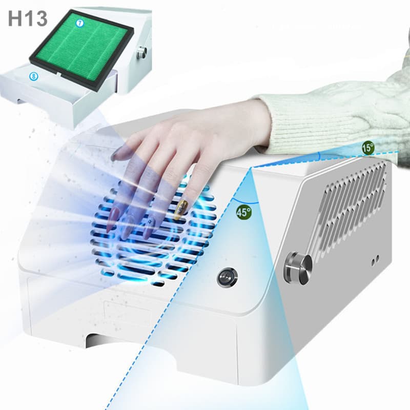 120W Strong Manicure Nail Dust Vacuum Cleaner with Hand Pillow