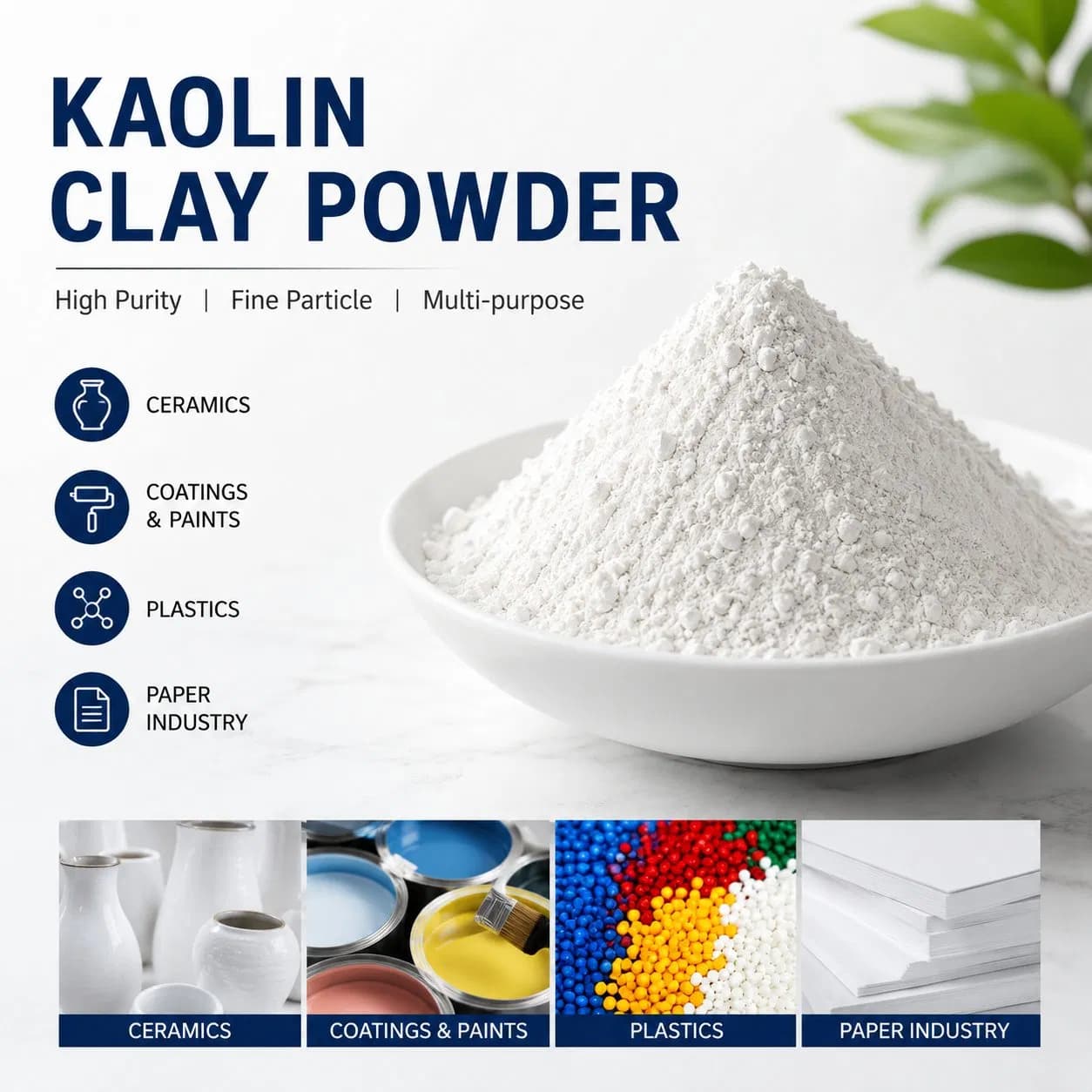 China Direct Supply: Premium High Whiteness Calcined Kaolin Powder for Paint & Paper
