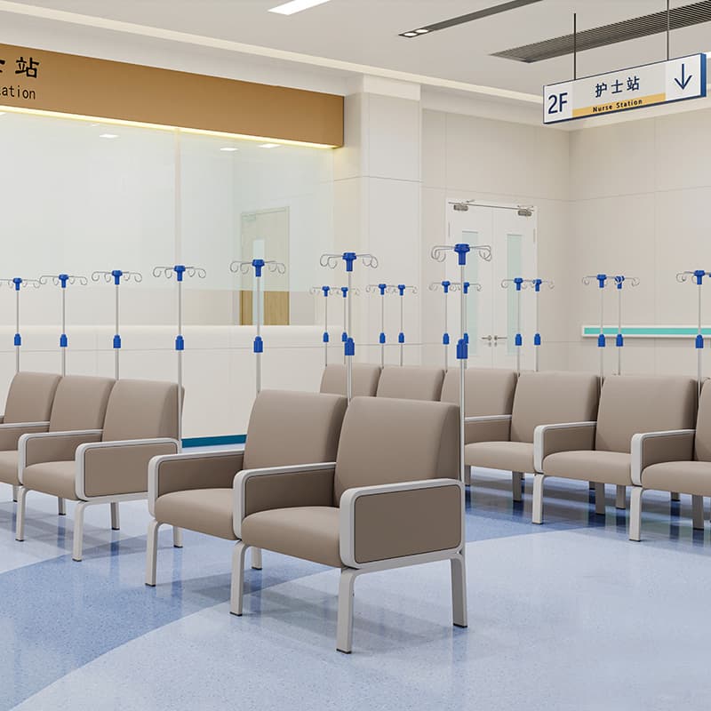 Wholesale Commercial Hospital Furniture Infusion Sofa Chair Leather Medical Patient Infusion Armchairs Metal Base Healthcare Treatment Clinic Infusion Chair