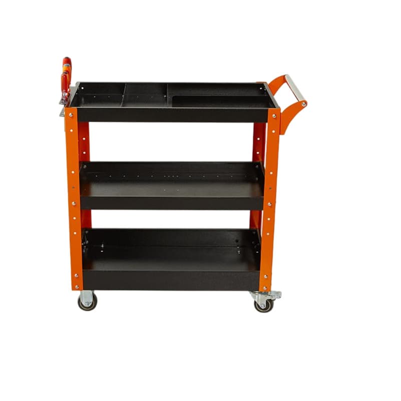 High Capacity Heavy Duty Rolling Storage Cart Mobile Steel Professional Commercial Utility Trolley Three Layer Trolley