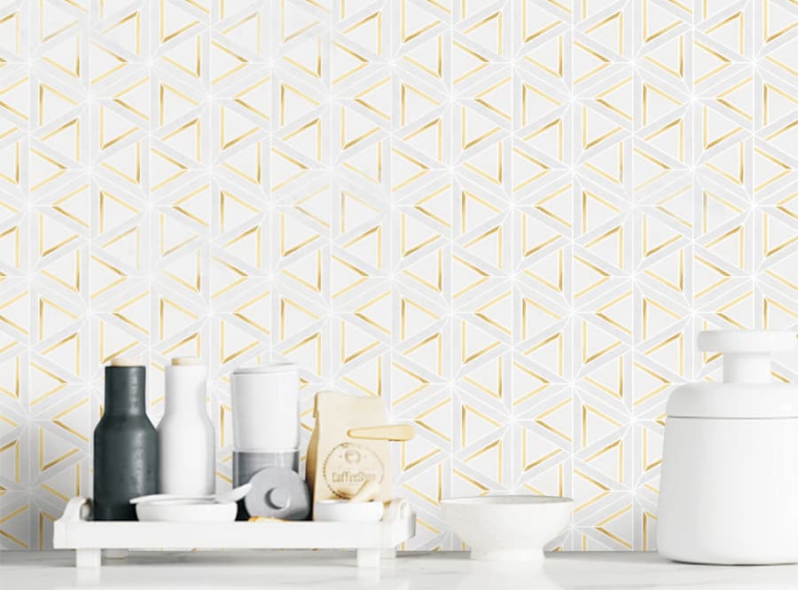 Factory Wholesale White Marble Mixed Aluminum Mosaic for Wall Tile Backsplash